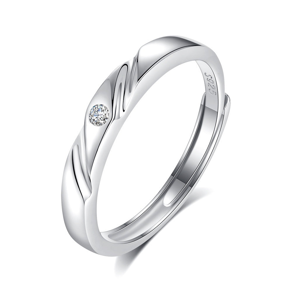 S925 Silver Adjustable Ring For Couples LadyShow.Store