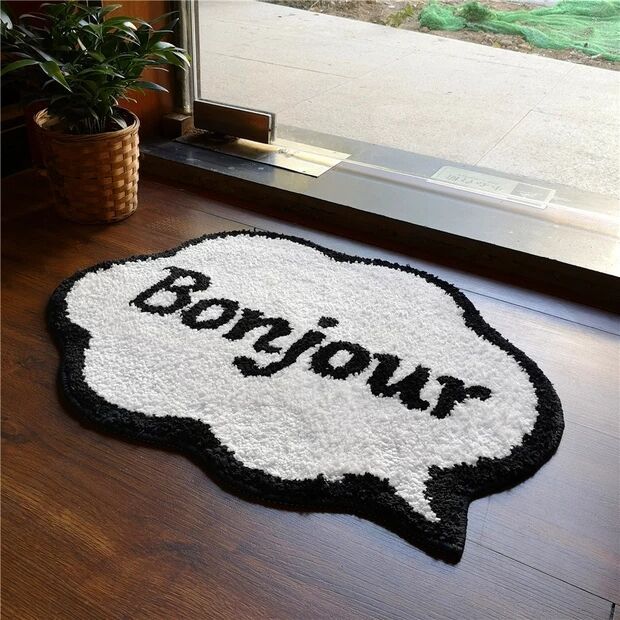 English Cute Silicone Bottom Non-slip Thickened Absorbent Floor Mat