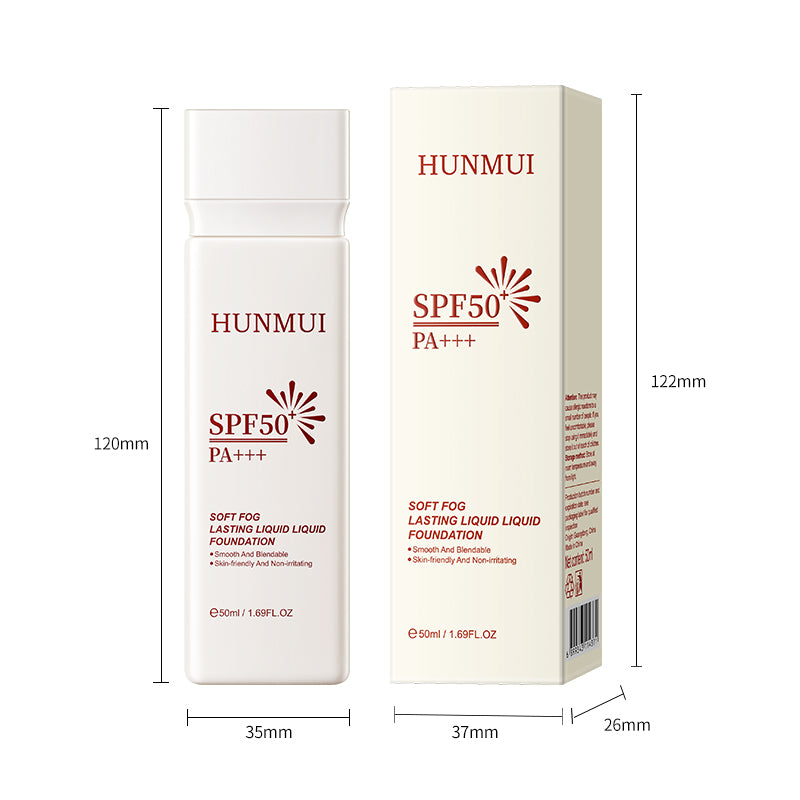 HUNMUI Soft Mist Long-Lasting Sunscreen Foundation 50ml SPF50 PA Tri Light Beauty