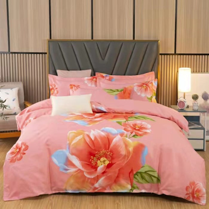 Thickened Brushed Four-piece Winter Bed Sheet And Duvet Cover Three-piece Bedding Set