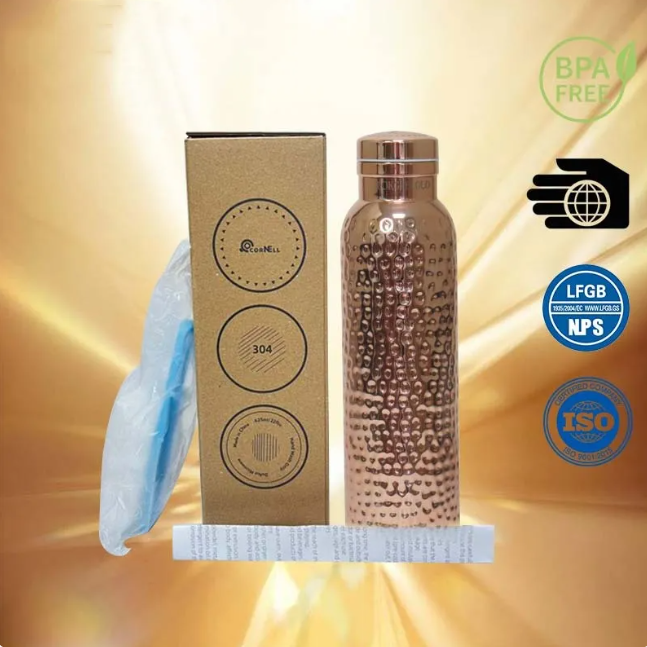 Electroplated Gold Textured Sports Water Bottle LadyShow.Store