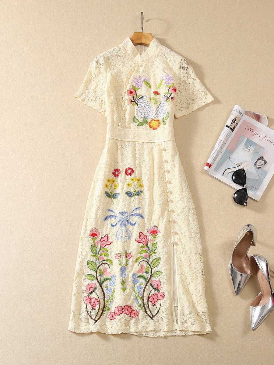 Fashion Embroidery Lace Dress Women NorixaFashion.com
