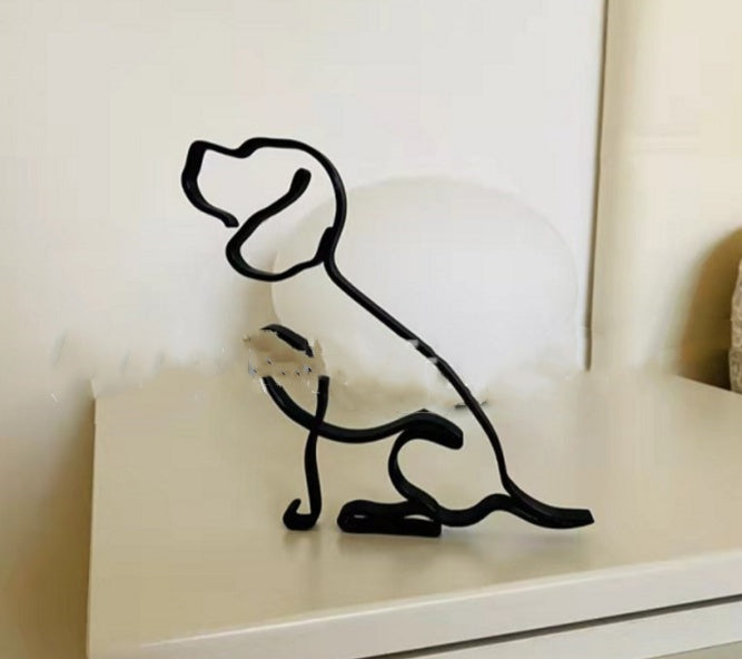 Simple Metal Dog Art Sculpture Decoration PearlNestDecor.com