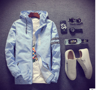Men's Lettered Hooded Jacket Pi-Mart
