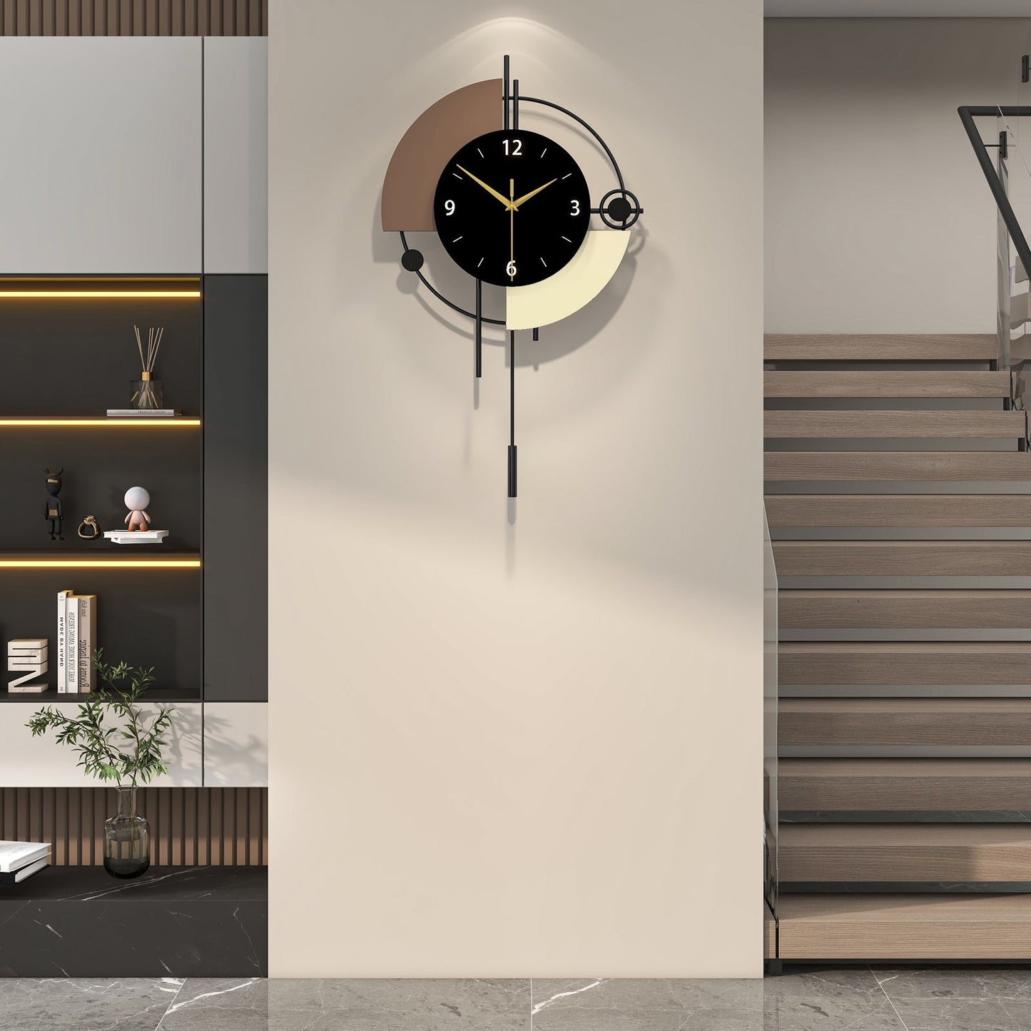 Modern Metal Wall Clock Decorative Pendulum Home Decor PearlNestDecor.com