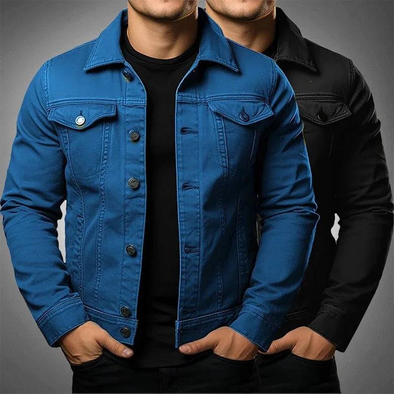 Men's Jacket Denim Coat Tooling Solid Color Thick Coat LadyShow.Store