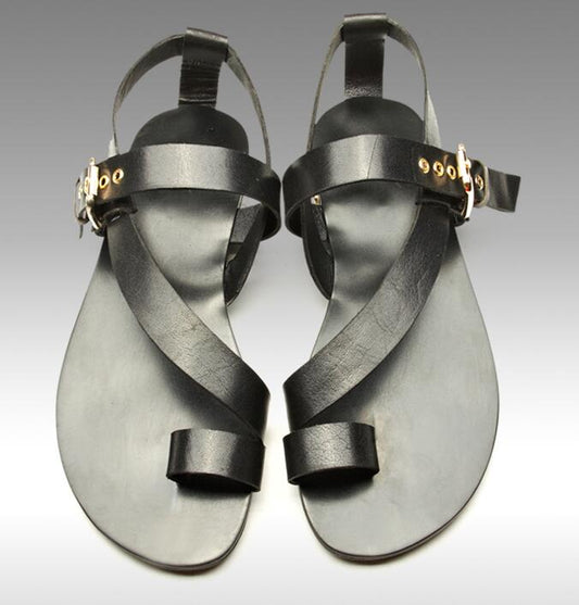Men's Hollow Leather Roman Sandals, Thong Design Best YouTube Store
