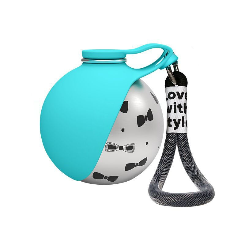 Portable Dog Water Bottle 10oz Stainless Steel Travel Dog Water Dispenser With Bowl No-Spill Puppy Water Bottle For Walking Hiking Small Dog Water Bottle Pets Fashion