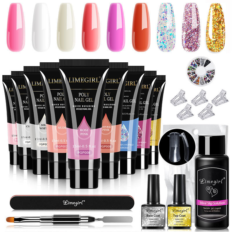 15ML Crystal Extension Ferrule Nail Tip Nail Beauty Tool Set LadyShow.Store