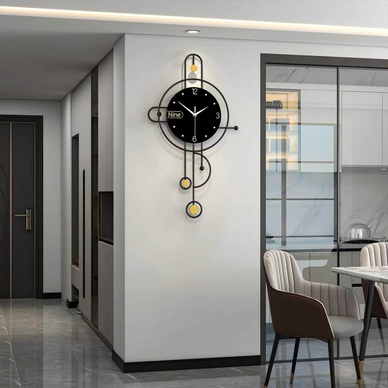 Modern Iron Wall Clock Metal Decorative Home Decor PearlNestDecor.com