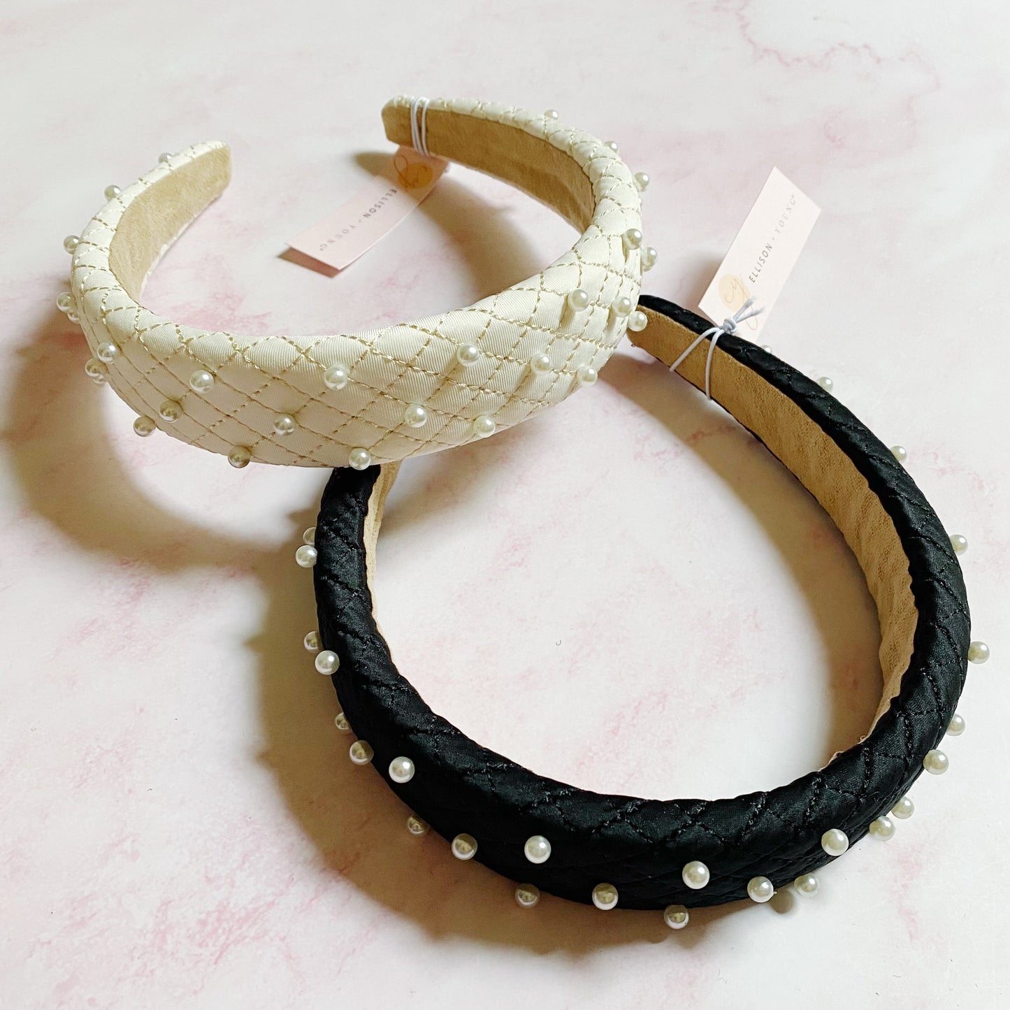Quilted Elegance Pearl Headband LadyShow.Store