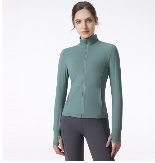 Women's Long Sleeve Zip Sports Jacket for Yoga & Running Pi-Mart