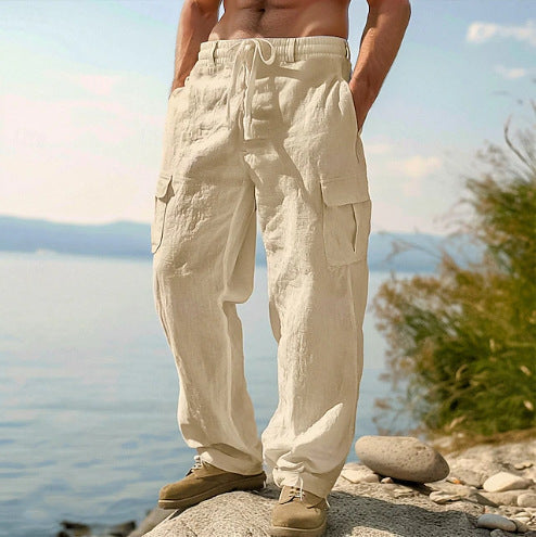 Men's Four Seasons Thin Loose Casual Wide-leg Pants NorixaFashion.com