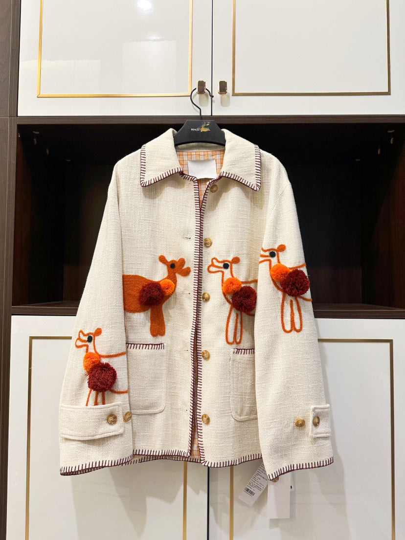 Embroidery Heavy Work Hemp Jacket Jacket Best YouTube Store