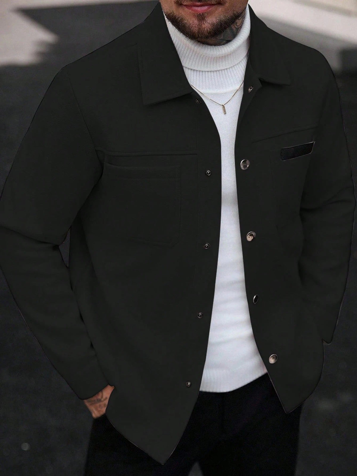 2026 Autumn Winter European And American Men's Fashion Pocket Woolen Jacket With Lapel Casual Single-Breasted Coat For Men 2600808 NorixaFashion.com