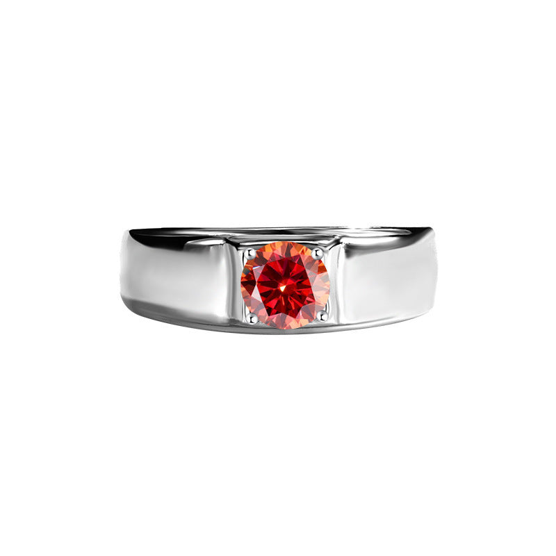D Color Moissanite Ring Men's Sterling Silver LadyShow.Store