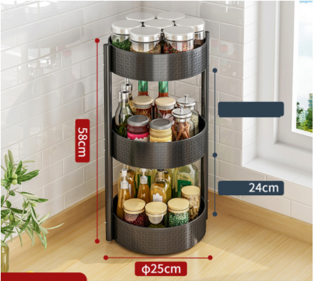 Multi Layer Rotating Spice Storage Rack For Kitchen Countertops CJD2