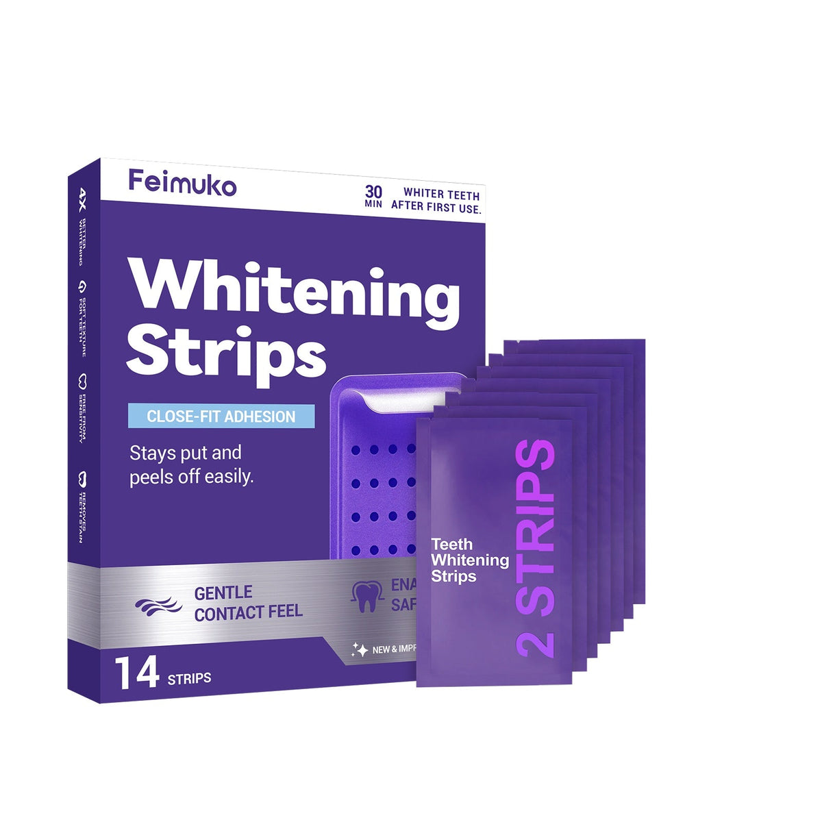 Purple Whitening And Stain-Removing Tooth Stickers 7 Pieces Per Pack Tri Light Beauty