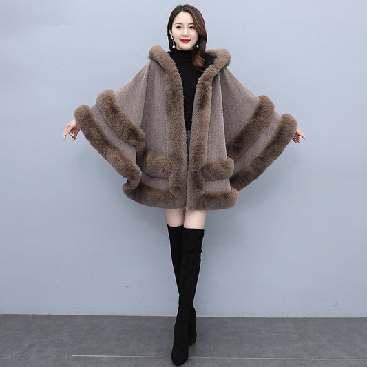 Fashionable Warm Hooded Cape Coat Lady Best YouTube Store