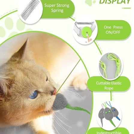 Colorful Beating Mouse Electric Door Holder Hanging Automatic Interactive Toy Pets Fashion
