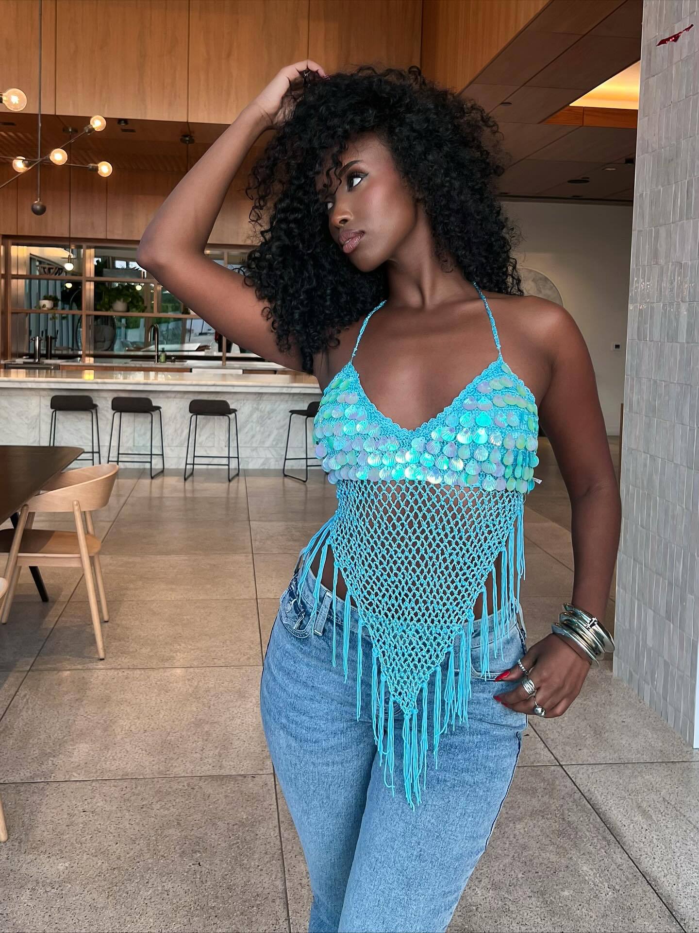 Beach Vacation Sequined Tassel Camisole Top NorixaFashion.com