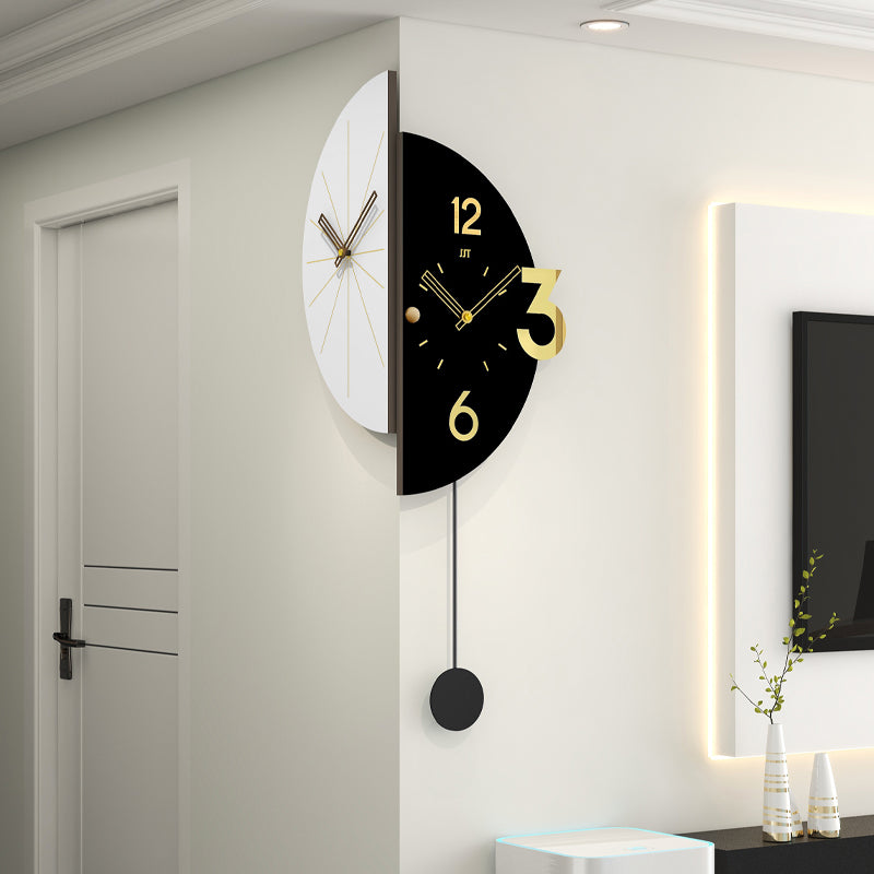 Double Sided Corner Wall Clock Modern Pendulum Home Decor PearlNestDecor.com