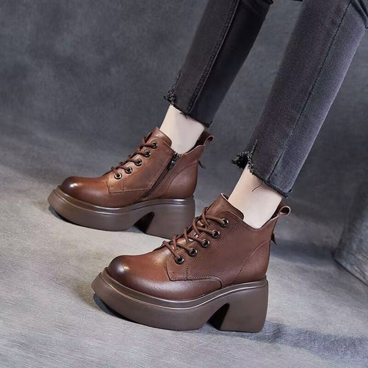 Womens Mid-calf Boots With Thick Chunky Heels LadyShow.Store