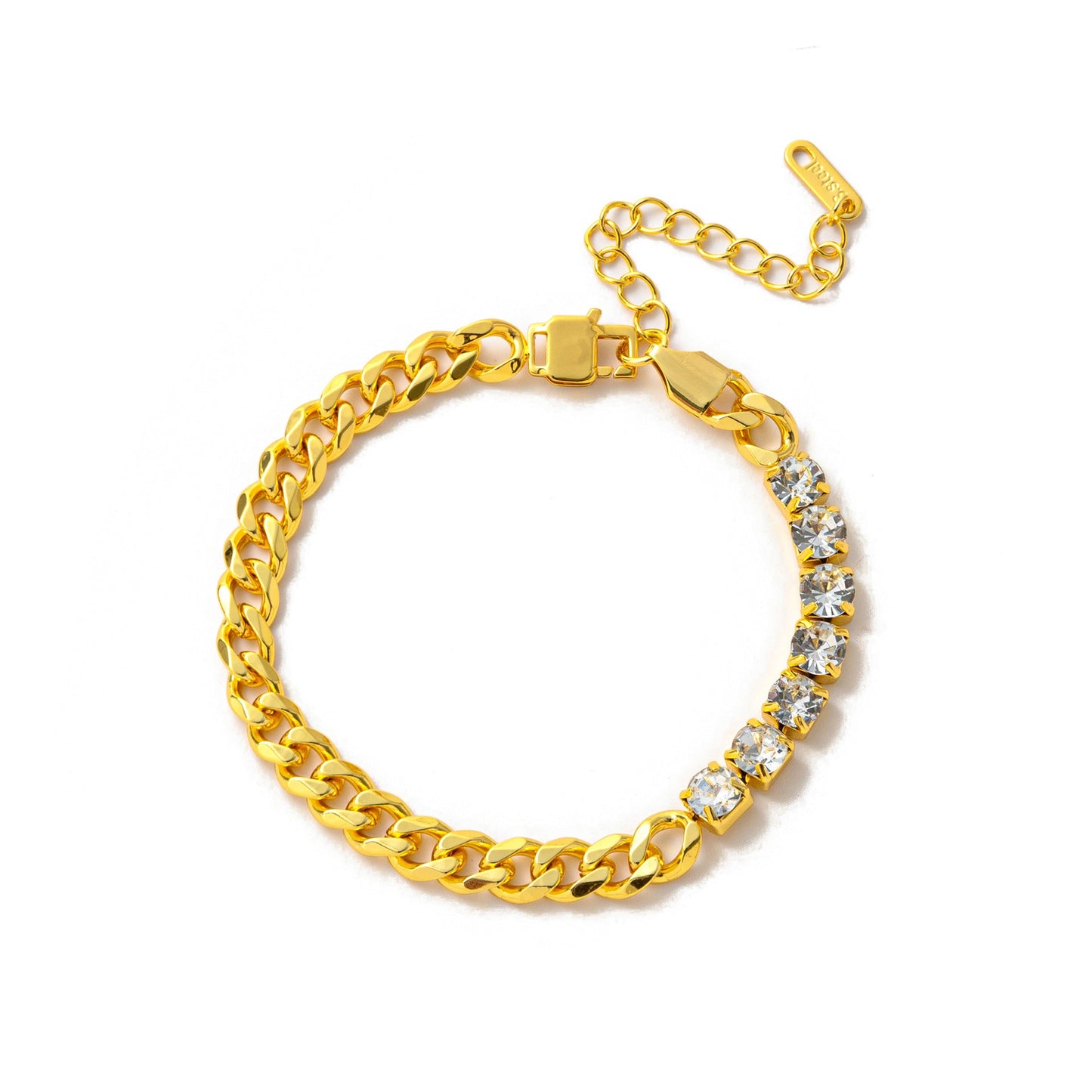 Electroplating Gold Hip-hop Titanium Steel Bracelet Necklace Color Protection LadyShow.Store