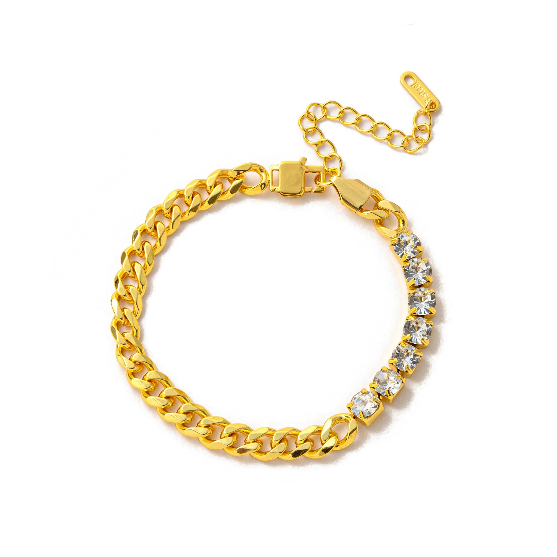 Electroplating Gold Hip-hop Titanium Steel Bracelet Necklace Color Protection LadyShow.Store