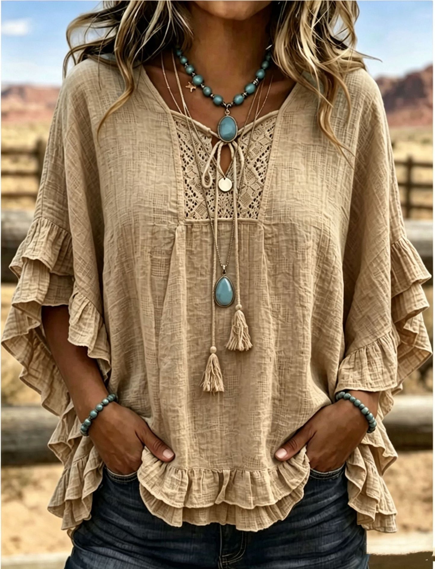 Seasonal European And American Cross-border V-neck Top NorixaFashion.com