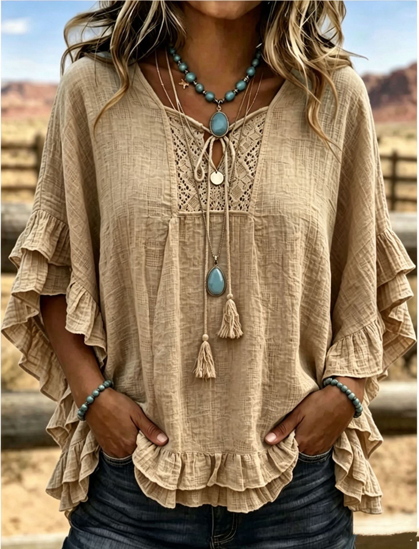 Seasonal European And American Cross-border V-neck Top NorixaFashion.com