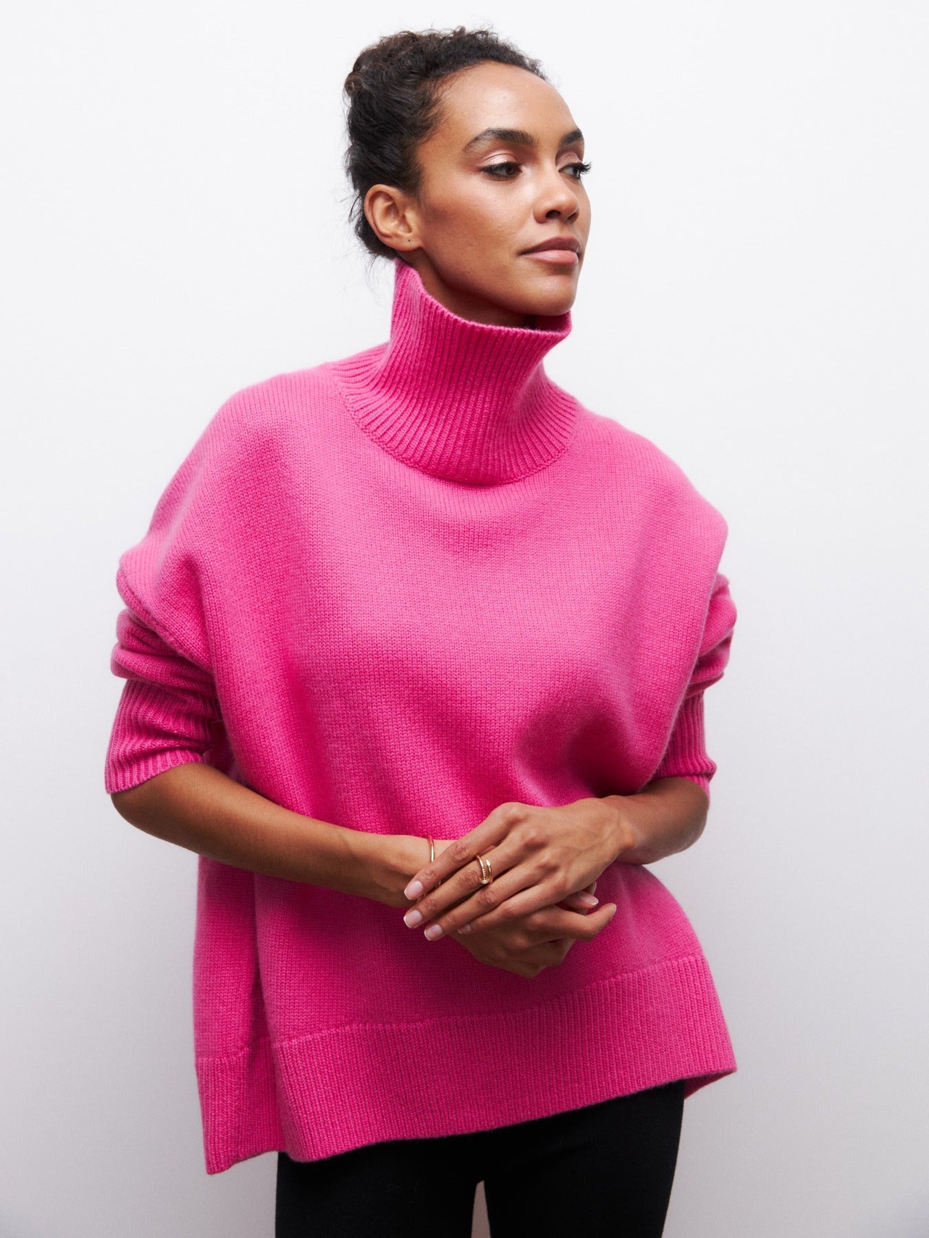 Winter Turtleneck Sweater Ins Solid Color Long Sleeve Pullover Top Women's Clothing LadyShow.Store