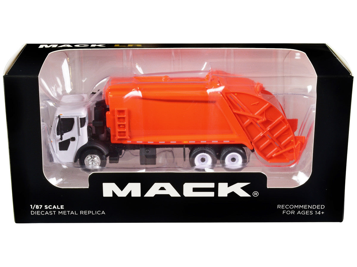 Mack LR with McNeilus Rear Load Refuse Body Orange and White 1/87 (HO) Diecast Model by First Gear LuxuryLifeWay Online Store