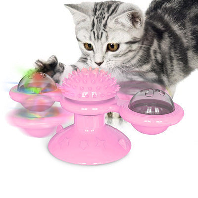 Cat Rotating Windmill Multi-Function Toys Itch Scratching Device Teeth Shining Toy Pets Fashion