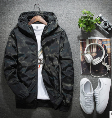 Spring and Autumn Hooded Jacket Men's Long Sleeve Slim Trends Handsome Men's Jackets Teen Tops CJD