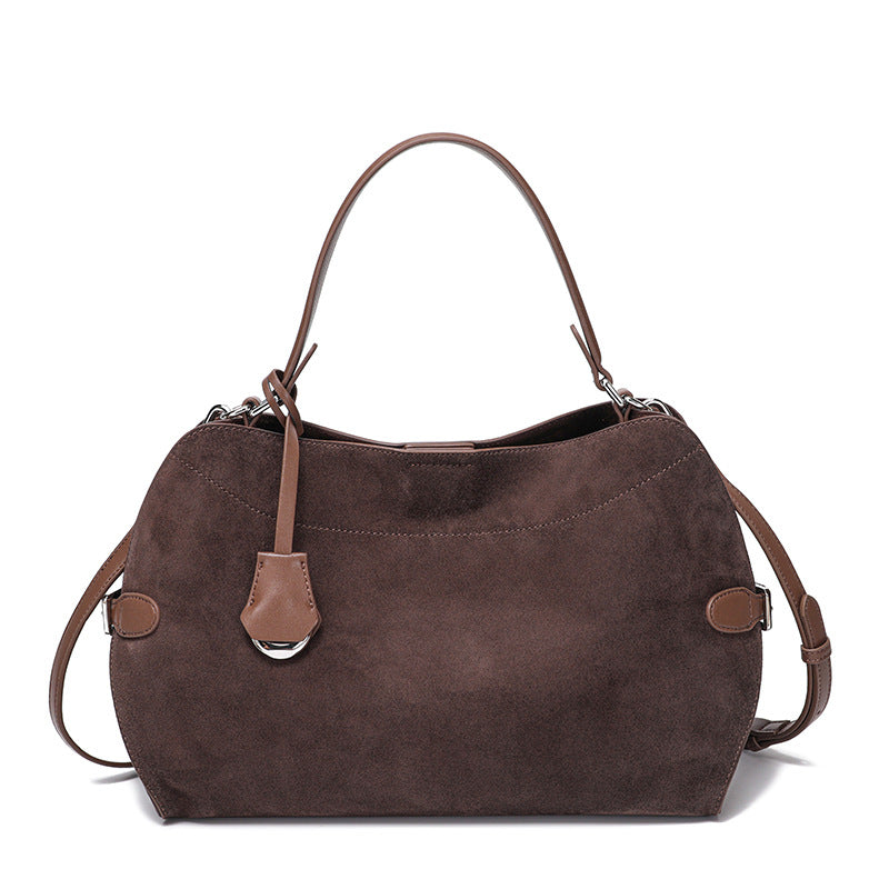 Genuine Deer Suede Brushed Leather Crossbody Bag Versatile LadyShow.Store