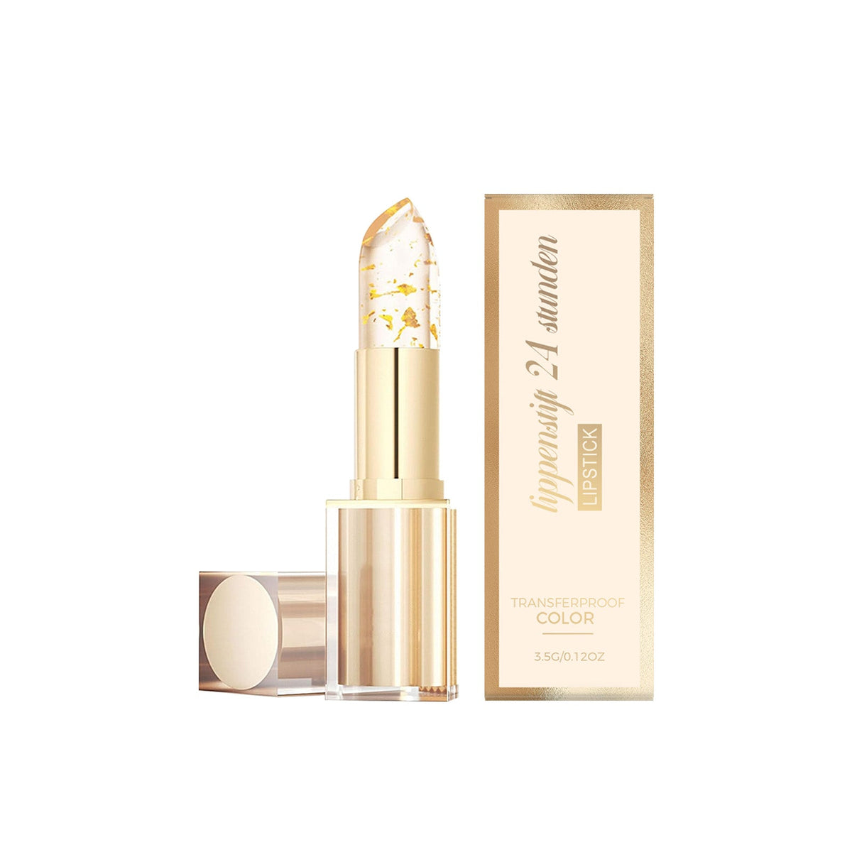 Daily Care Lip Skin Is Smooth, Pink, Thin, Non Greasy, Non Stick Cup Lipstick, Gold Foil Color Change Nourishing Lipstick 3.5g, 1 Box Tri Light Beauty