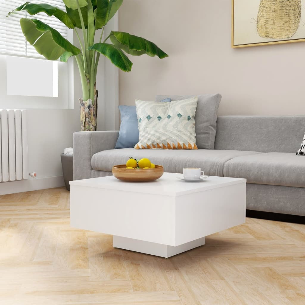Coffee Table White 23.6"x23.6"x12.4" Engineered Wood LuxuryLifeWay Online Store