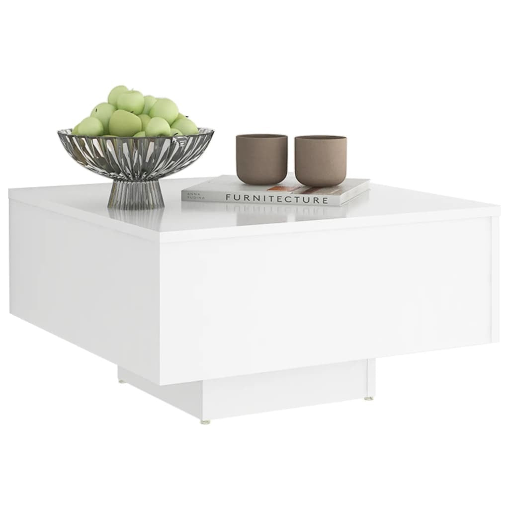 Coffee Table White 23.6"x23.6"x12.4" Engineered Wood LuxuryLifeWay Online Store