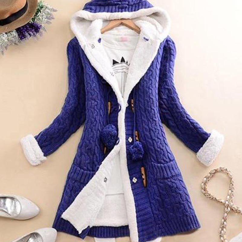 Women's Clothing With Warm Plush Cardigan Horn Button Best YouTube Store