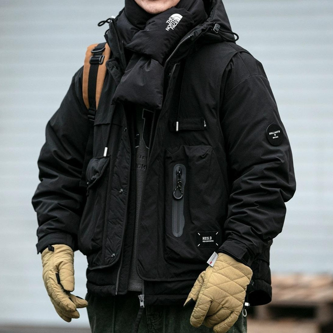 Loose Outdoor Multi-pocket Winter Workwear Hooded Down Jacket LuxuryLifeWay Online Store