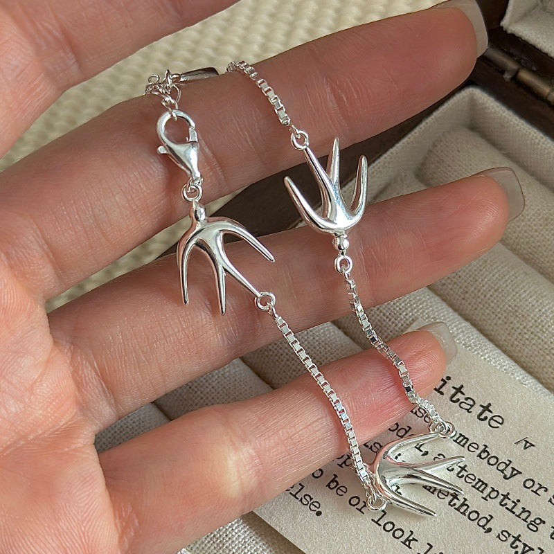 S925 Sterling Silver Swallow Bracelet LadyShow.Store