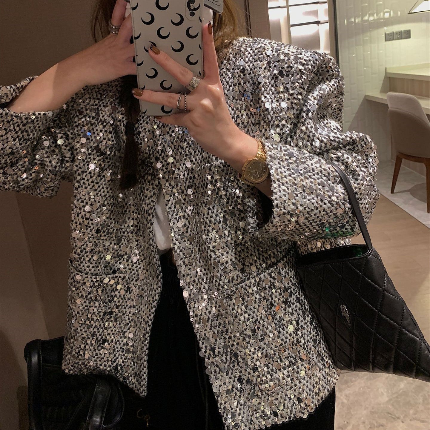Fashion Sequined Luminous Blazer For Women Best YouTube Store