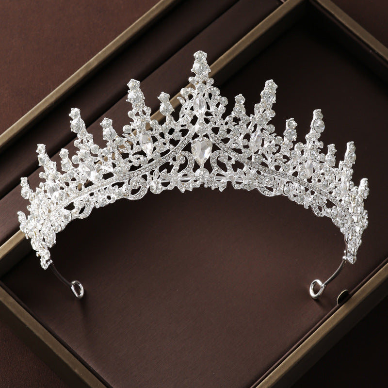 Retro Atmospheric Rhinestone Birthday Crown Hair Accessories Three-piece Suit LadyShow.Store