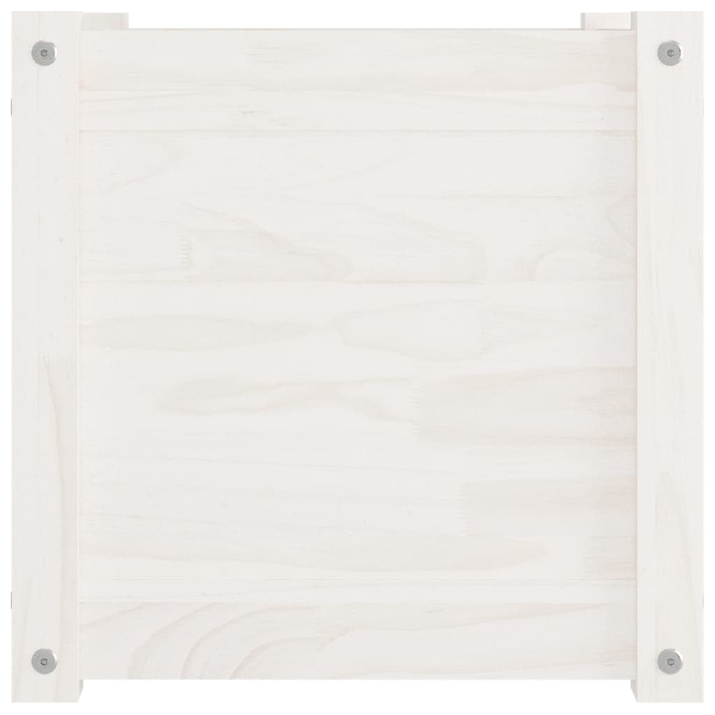 Garden Planters 2 pcs White 15.7"x15.7"x15.7" Solid Wood Pine LuxuryLifeWay Online Store