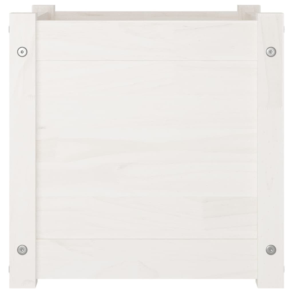 Garden Planters 2 pcs White 15.7"x15.7"x15.7" Solid Wood Pine LuxuryLifeWay Online Store