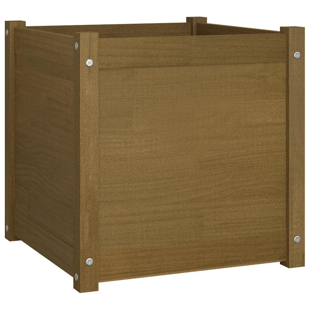 Garden Planters 2 pcs Honey Brown 19.7"x19.7"x19.7" Solid Wood Pine LuxuryLifeWay Online Store