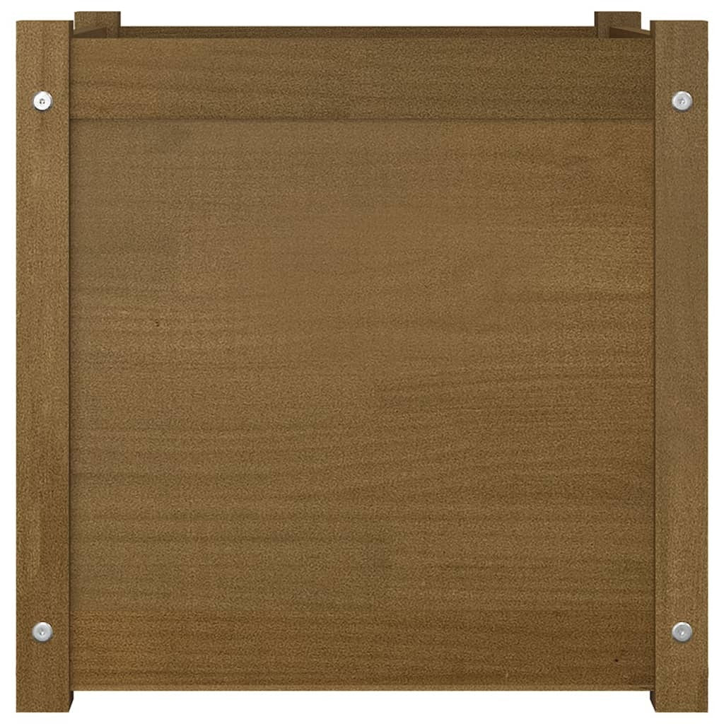 Garden Planters 2 pcs Honey Brown 19.7"x19.7"x19.7" Solid Wood Pine LuxuryLifeWay Online Store