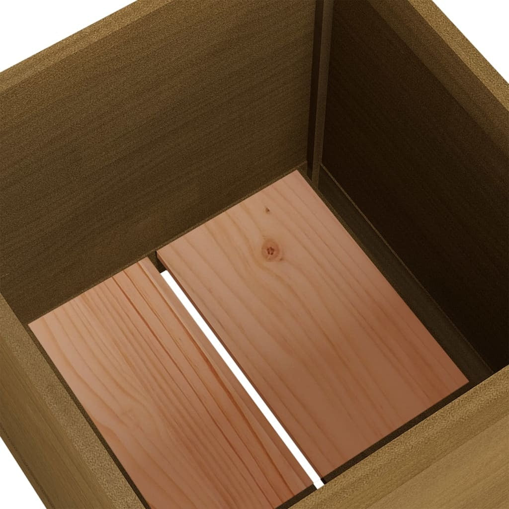 Garden Planters 2 pcs Honey Brown 19.7"x19.7"x19.7" Solid Wood Pine LuxuryLifeWay Online Store