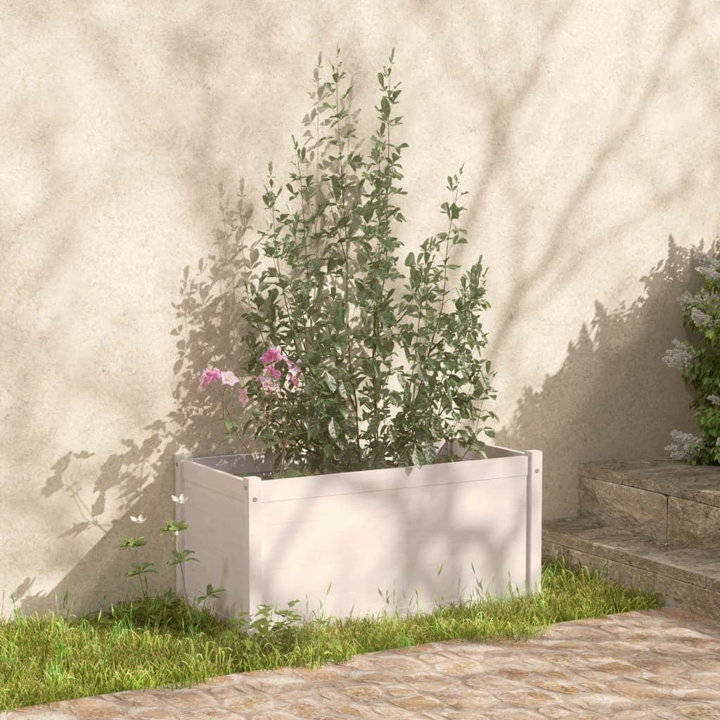 Garden Planter White 39.4"x19.7"x19.7" Solid Wood Pine LuxuryLifeWay Online Store